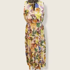 Easley Tiered, Floral, Maxi Dress, size L